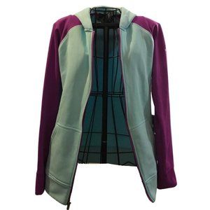 Adidas Blue and Purple Zip-Up Girls Hoodie